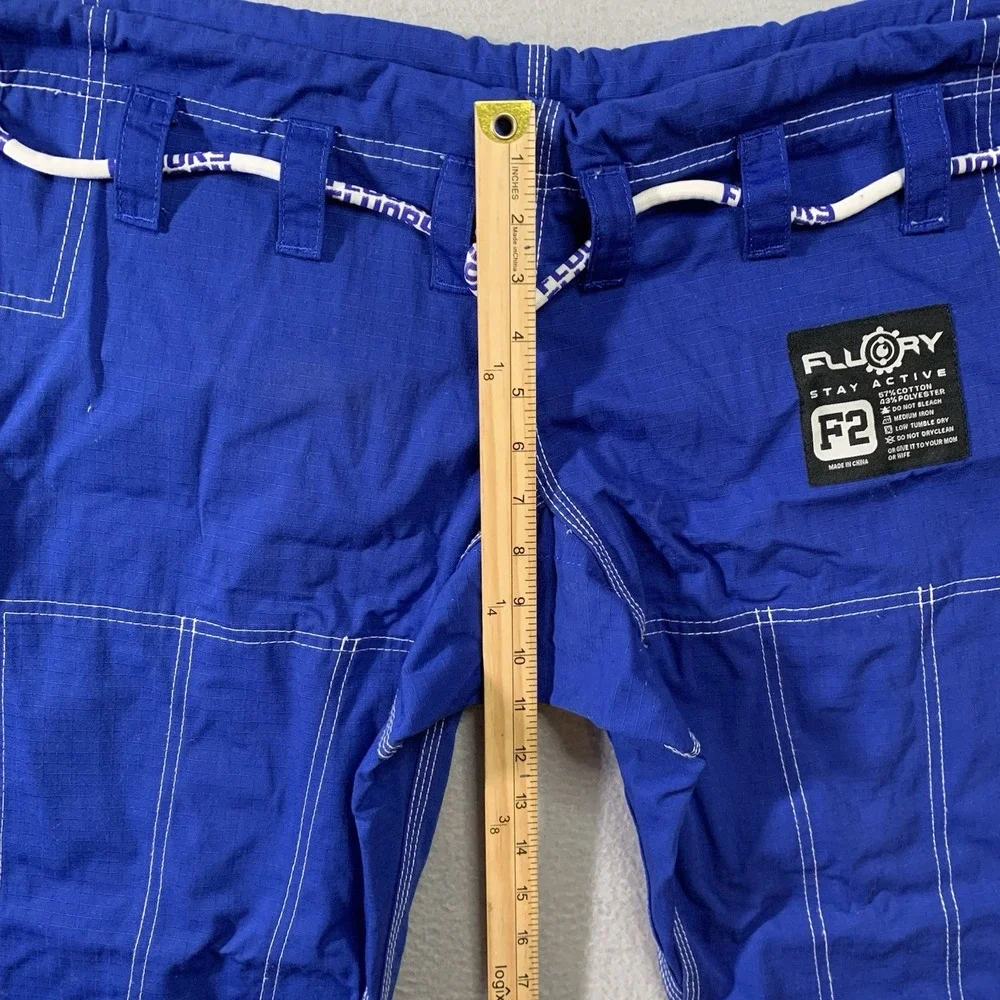 Fluory Grappling White Crane BJJ Gi Blue F2